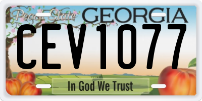 GA license plate CEV1077
