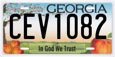 GA license plate CEV1082