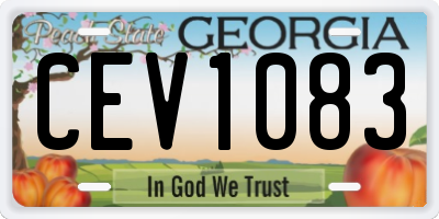 GA license plate CEV1083