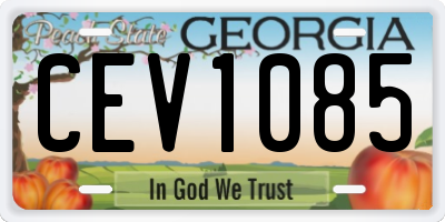 GA license plate CEV1085