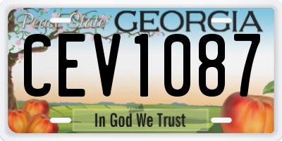 GA license plate CEV1087