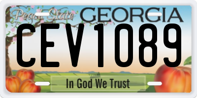 GA license plate CEV1089