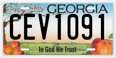 GA license plate CEV1091
