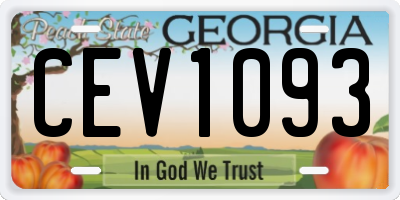 GA license plate CEV1093