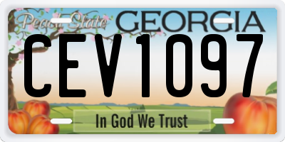 GA license plate CEV1097