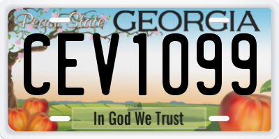 GA license plate CEV1099