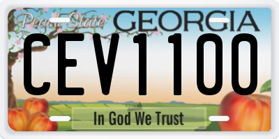 GA license plate CEV1100