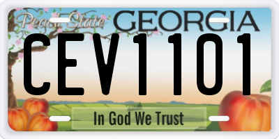 GA license plate CEV1101