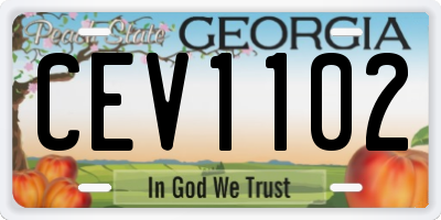 GA license plate CEV1102