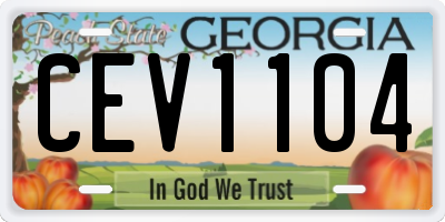 GA license plate CEV1104