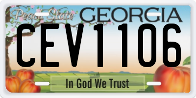 GA license plate CEV1106