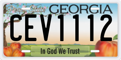 GA license plate CEV1112