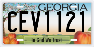 GA license plate CEV1121