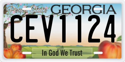 GA license plate CEV1124