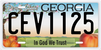GA license plate CEV1125
