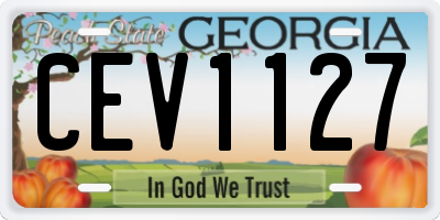 GA license plate CEV1127