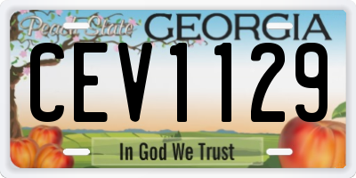 GA license plate CEV1129