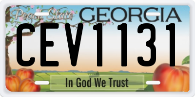 GA license plate CEV1131