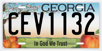 GA license plate CEV1132