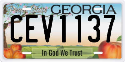 GA license plate CEV1137