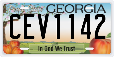 GA license plate CEV1142