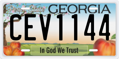GA license plate CEV1144