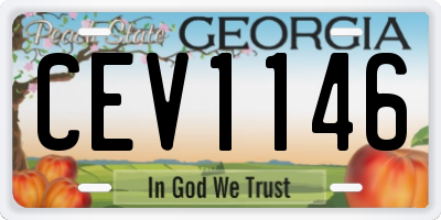 GA license plate CEV1146