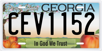 GA license plate CEV1152