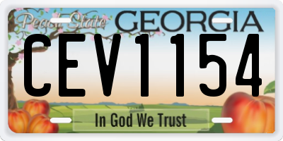 GA license plate CEV1154