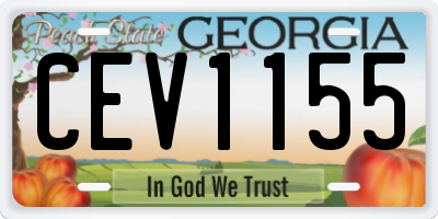 GA license plate CEV1155