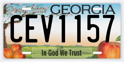 GA license plate CEV1157