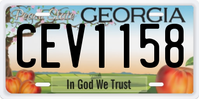 GA license plate CEV1158