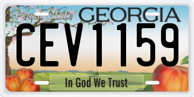 GA license plate CEV1159
