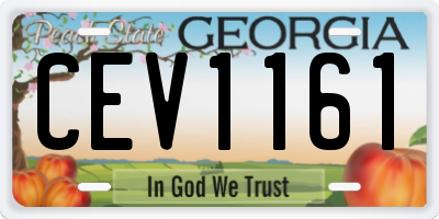 GA license plate CEV1161