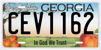 GA license plate CEV1162