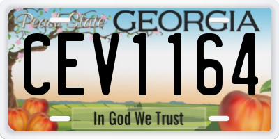 GA license plate CEV1164