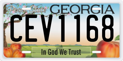 GA license plate CEV1168