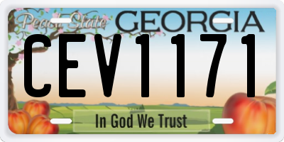 GA license plate CEV1171