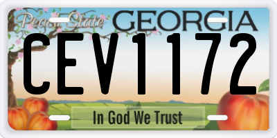 GA license plate CEV1172
