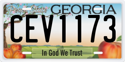 GA license plate CEV1173