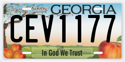 GA license plate CEV1177