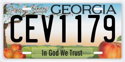 GA license plate CEV1179