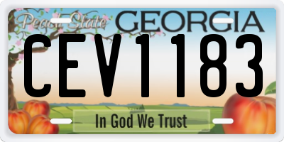 GA license plate CEV1183