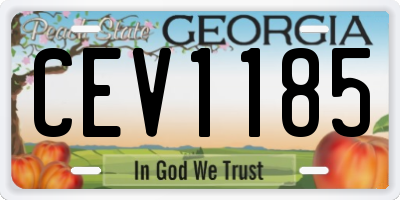 GA license plate CEV1185
