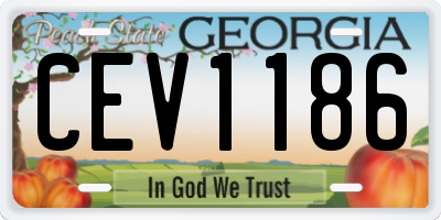GA license plate CEV1186