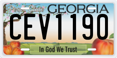 GA license plate CEV1190