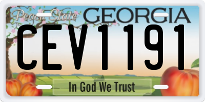 GA license plate CEV1191