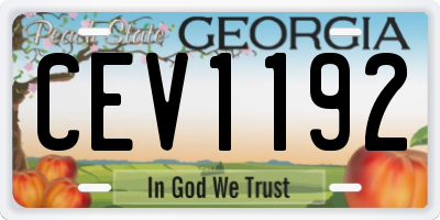 GA license plate CEV1192