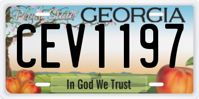 GA license plate CEV1197