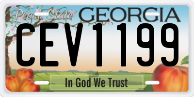 GA license plate CEV1199